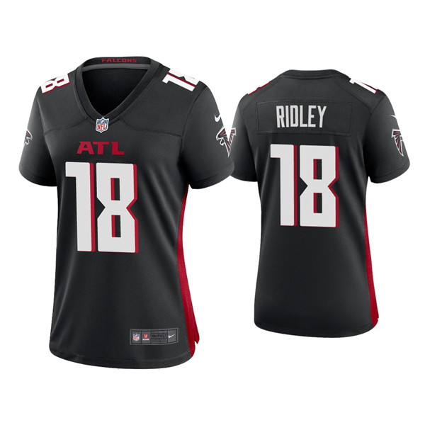 Women's Atlanta Falcons #18 Calvin Ridley New Black Stitched Jersey(Run Small)
